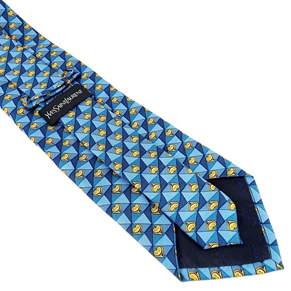 Yves Saint Laurent Geometric Silk Necktie 4" - Picture 2 of 4